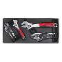 Sealey TBT04 Tool Tray with Locking Pliers & Adjustable Wrench Set 4pc