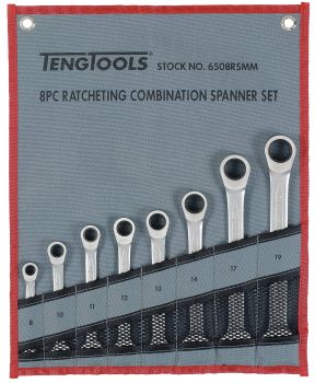 Teng Tools 6508RSMM 8 Piece Ratcheting Combination Spanner Set
