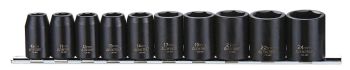Teng Tools 9121 10 Piece 1/2" Drive 6 Point Regular Metric Impact Socket Set