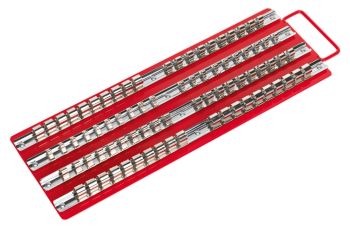 Sealey AK271 Socket Rail Tray Red 1/4" 3/8" & 1/2"Sq Drive