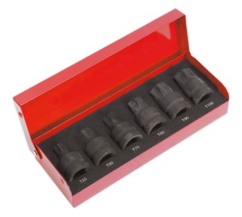 Sealey AK5607 Impact TRX Star Socket Bit Set 6pc 1/2"Sq Drive