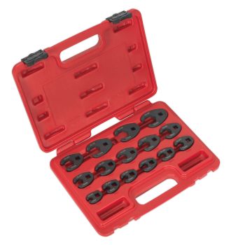 Sealey AK5983 Crow's Foot Spanner Set 15pc 3/8"Sq Drive Metric