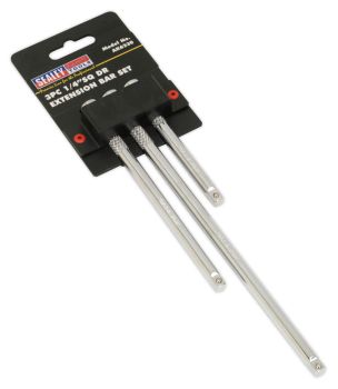 Sealey AK6330 Extension Bar Set 3pc 1/4"Sq Drive