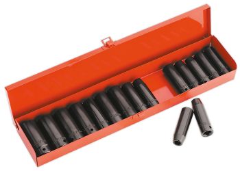 Sealey AK685 Impact Socket Set 16pc Deep 1/2"Sq Drive Metric/Imperial