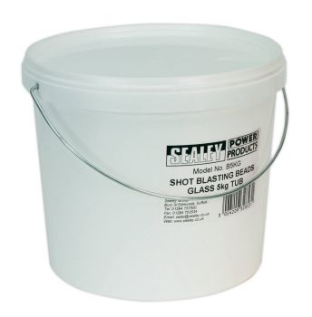 Sealey B5KG Shot Blasting Beads Glass 5kg Plastic Tub