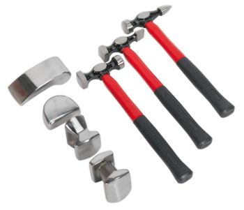 Sealey CB707 Panel Beating Set 7pc Drop Forged Fibreglass Shafts