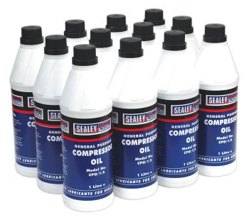 Sealey CPO/1 Compressor Oil 1ltr Pack of 12