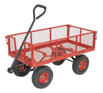 Sealey CST997 Platform Truck with Removable Sides Pneumatic Tyres 200kg Capacity