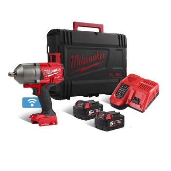 Milwaukee M18FHIWF12-502X ONE KEY&trade; FUEL&trade; 1/2" Impact Wrench Friction Ring with 2 x 5.0Ah Batteries