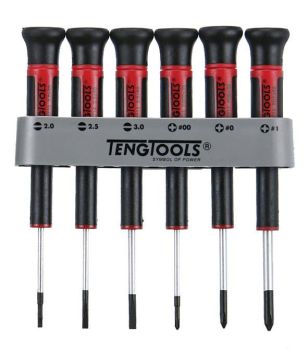 Teng Tools MDM706 6 Piece Flat Regular & PH Type Mini Screwdriver Set