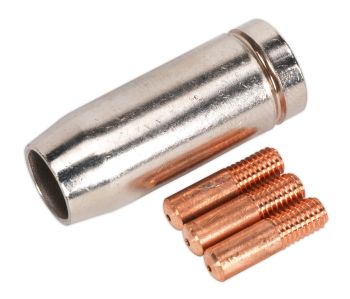 Sealey MIG954 Conical Nozzle x 1 Contact Tip 0.8mm x 3 TB14