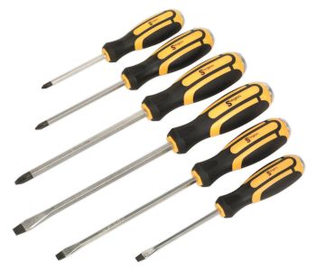 Siegen S0753 Screwdriver Set 6pc Hammer Thru