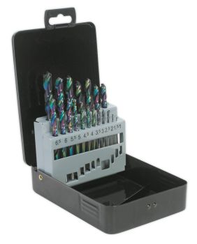 Siegen S0868 HSS Drill Bit Set 19pc Edge Ground Metric DIN 338