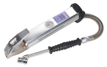 Sealey SA39 Tyre Inflator Long Type with Twin Push On Connector