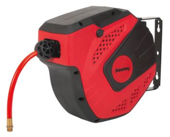 Sealey SA821 Auto Rewind Control Air Hose Reel 10mtr ⌀8mm ID   PU Hose