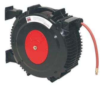 Sealey SA8812 Retractable Air Hose Reel 15mtr ⌀13mm ID Rubber Hose