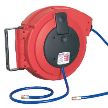 Sealey SA895 Retractable Air Hose Reel HD Mechanism 10mtr ⌀10mm ID PU Hose