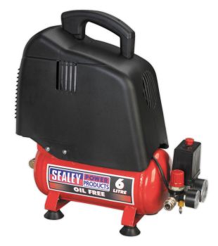 Sealey SAC00615 Compressor 6ltr Belt Drive 1.5hp Oil Free
