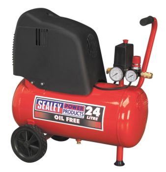 Sealey SAC02415 Compressor 24ltr Belt Drive 1.5hp Oil Free