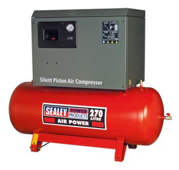 Sealey SAC42755BLN Compressor 270ltr Belt Drive 5.5hp 3ph 2 Stage with Cast Cylinders Low Noise