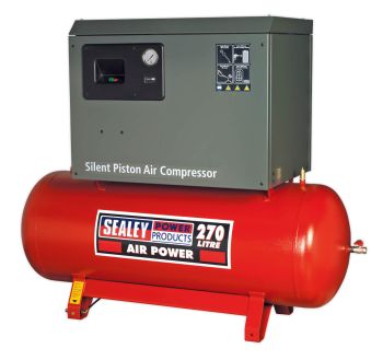 Sealey SAC72775BLN Compressor 270ltr Belt Drive 7.5hp 3ph 2 Stage with Cast Cylinders Low Noise