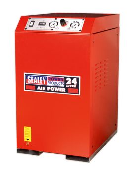 Sealey SAC82425VLN Compressor 24ltr V Twin Direct Drive 2.5hp Cabinet Low Noise
