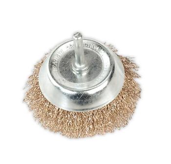 Sealey SCB75 Wire Cup Brush ⌀75mm with 6mm Shaft