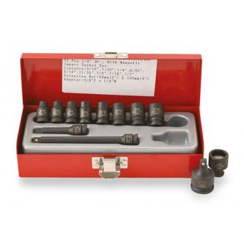 SET04MAGAF - ISS 12 Piece 1/4" Drive Magnetic AF Regular Socket Set