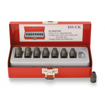 SET04MMS - ISS 8 Piece 1/4" Drive Metric Standard Socket Set 