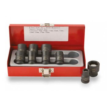 SET06MAGMM - ISS 9 Piece 3/8" Drive Magnetic Metric Regular Socket Set