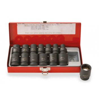 SET08MAGMM - ISS 14 Piece 1/2" Drive Magnetic Metric Regular Socket Set