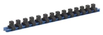 Sealey SR3814 Socket Retaining Rail with 14 Clips Aluminium 3/8"Sq Drive