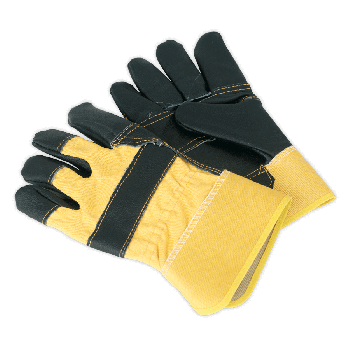 Sealey SSP13 Rigger's Gloves Hide Palm Pair