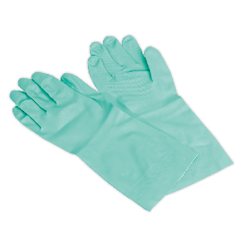 Sealey SSP34 Nitrile Gauntlets for use with Thinners 355mm Cuffed Pair
