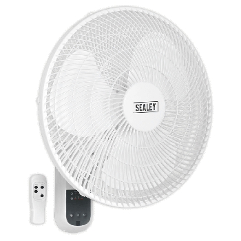 Sealey SWF16WR Wall Fan 3 Speed 16" with Remote Control 230V
