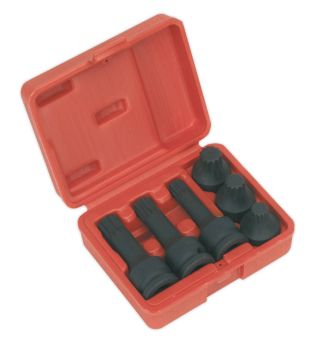 Sealey SX052 Impact Spline Socket Bit Set 6pc 1/2"Sq Drive