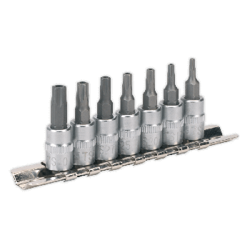 Sealey SX106 TRX TS Security Socket Bit Set 7pc 1/4"Sq Drive