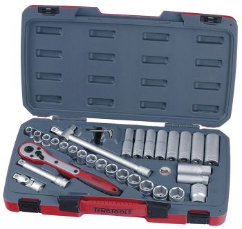 Teng Tools T1234 34 Piece 1/2" Drive Socket Set