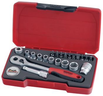Teng Tools T1422 22 Piece 1/4" Drive Socket Set