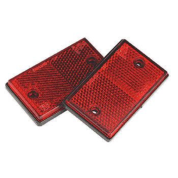 Sealey TB24 Reflex Reflector Red Oblong Pack of 2