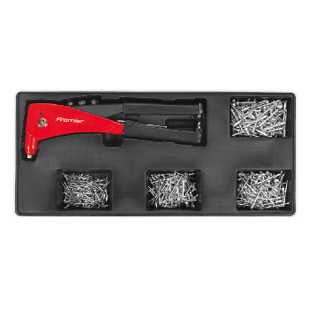 Sealey TBT15 Tool Tray with Riveter & 400 Assorted Rivet Set
