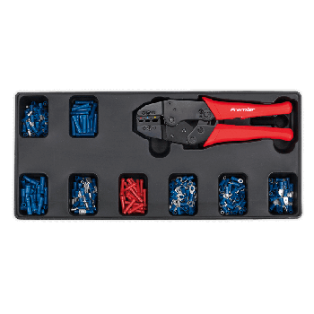 Sealey TBT16 Tool Tray with Ratchet Crimper & 325 Assorted Insulated Terminal Set