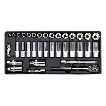 Sealey TBT20 Tool Tray with Socket Set 35pc 3/8"Sq Drive