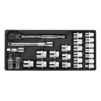 Sealey TBT21 Tool Tray with Socket Set 26pc 1/2"Sq Drive