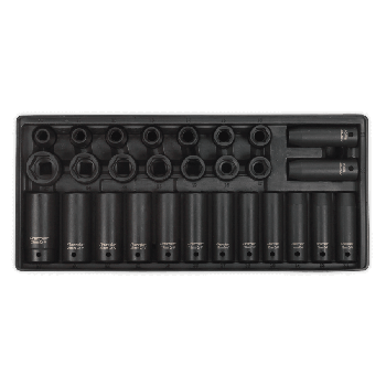 Sealey TBT24 Tool Tray with Impact Socket Set 28pc 1/2"Sq Drive   Metric