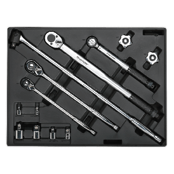 Sealey TBT32 Tool Tray with Ratchet Torque Wrench Breaker Bar & Socket Adaptor Set 13pc