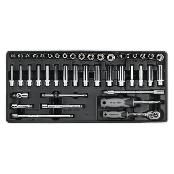 Sealey TBT33 Tool Tray with Socket Set 43pc 1/4"Sq Drive