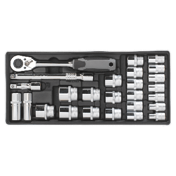 Sealey TBT35 Tool Tray with Socket Set 26pc 1/2"Sq Drive