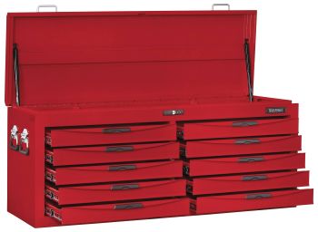 Teng Tools TC810N 53" Wide 10 Drawer 8 Series Top Box With Ball Bearing Slides & Rubber Feet