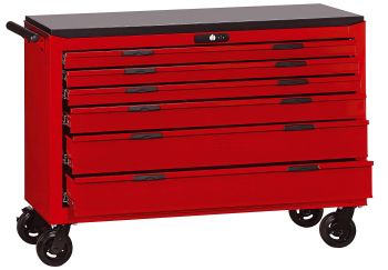 Teng Tools TCW806LN 53" 6 Drawer 8 Series Roller Cabinet With Ball Bearing Slides & A Wooden Top Plate